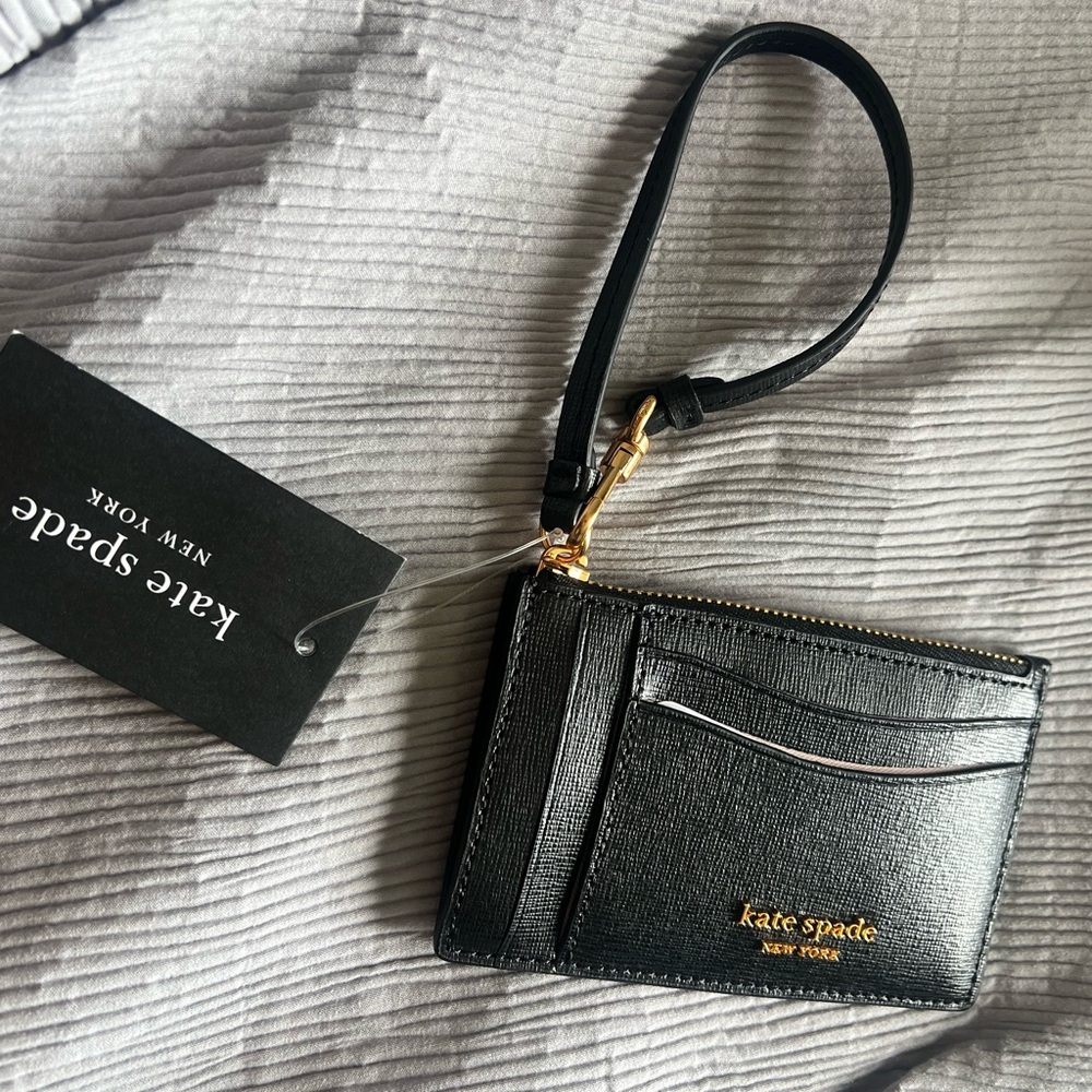 Kate Spade Black Wristlet Card Holder